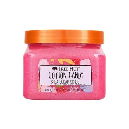 TREE HUT, Cotton Candy Shea Sugar Scrub, Exfoliante Corporal de Azúcar Natural