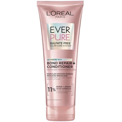 L’Oréal Paris Acondicionador con tecnología Bonding Ever Pure Bond Fortalece tu pelo por dentro y por fuera para todo tipo de pelo teñido Sin Sulfatos, 200ml