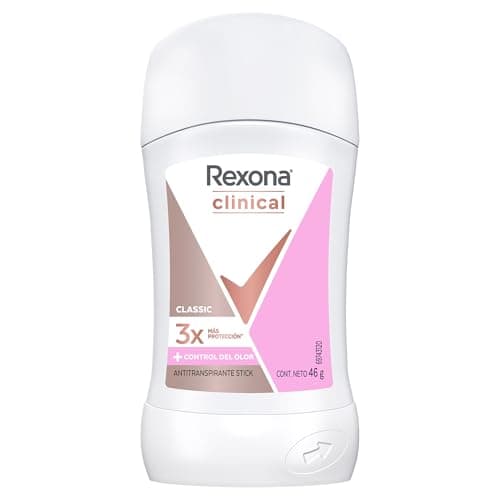 Rexona Clinical Classic Desodorante Antitranspirante para Mujer en Barra 3 Veces Más Protección 46 g
