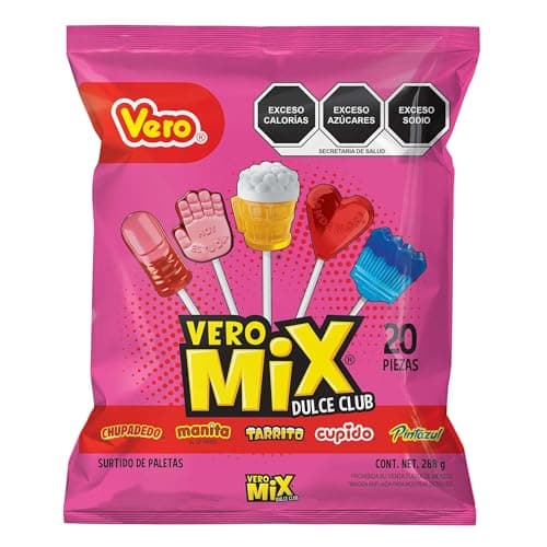 Vero Mix dulce, Surtido de paletas dulces, Bolsa 20pz, 288g