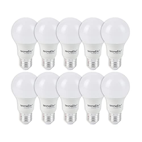 Tecnolite - Paquete de 10 Focos LED A19 8.5 Watts