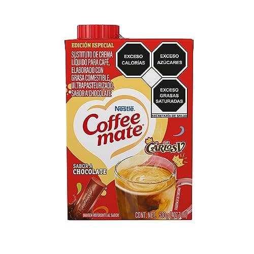 Coffee Mate Sustituto de Crema Para Café Líquido Sabor a Chocolate Carlos V 530g
