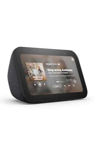Amazon Echo Show 5 (modelo más reciente), Pantalla inteligente con graves más profundos y sonido más claro, Negro, con el Acceso Anticipado de Alexa+
