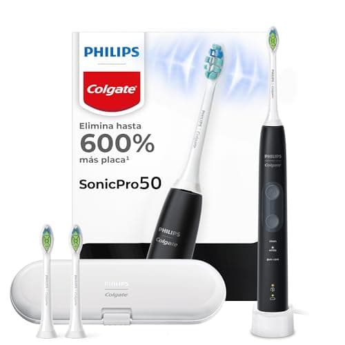 Philips Colgate Cepillo Dental Eléctrico SonicPro 50. Limpia, Blanquea y Cuida tus Encías para una