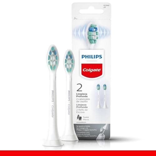 Philips Colgate Repuesto Cepillo Eléctrico SonricPro 2 pack. Remueve 7x Más Placa que un Cepillo