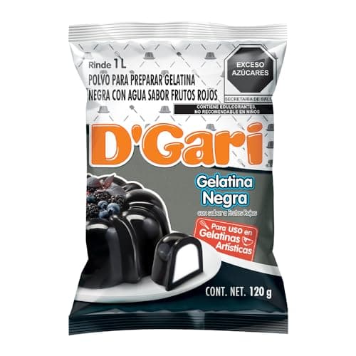 D'Gari Gelatina en polvo Negra Frutos Rojos, 120 gramos