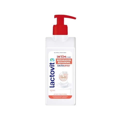 Lactovit - Gel Íntimo Reparador - 250 ml - Jabón Líquido Íntimo Femenino Ideal para Mujer - Cuida y Refuerza, Especial para Pieles Sensibles - Sin Aroma