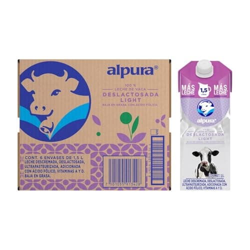 Alpura Leche Deslactosada Light 100% de vaca Ultrapasteurizada