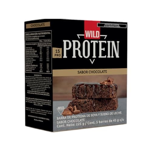 Wild Protein | Barras altas en proteína | Sabor Chocolate | Pack de 5 unidades | 15 g de proteína