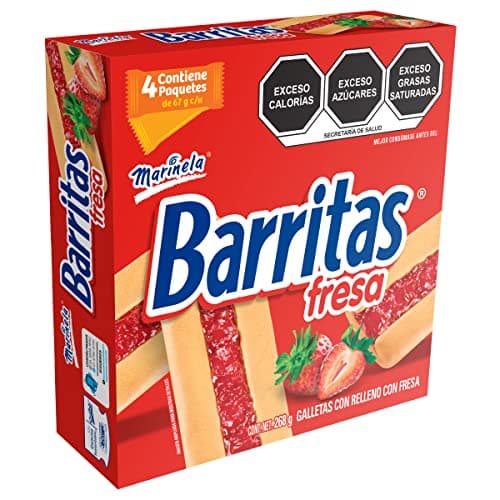 Marinela Barritas de Fresa, 4 piezas, 268g