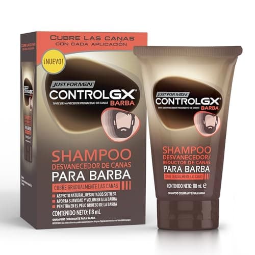 Just For Men Control Gx Shampoo Desvanecedor Progresivo de Canas para Barba y Bigote Cubre