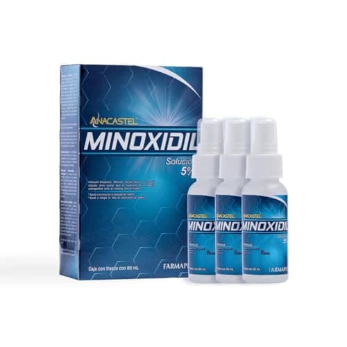 Anacastel Minoxidil 5% Solución en Spray para Cabello, Barba y Bigote | Tratamiento Capilar Anticaída para 3 Meses de Crecimiento del Cabello | Para Hombres y Mujeres | 3 Frascos I 180 ml