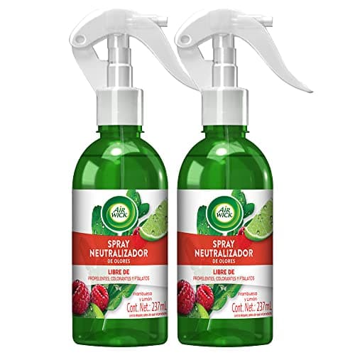 Air Wick® Spray Neutralizador de olores Frambuesa y Limón Paquete de 2 con 237 ml c/u