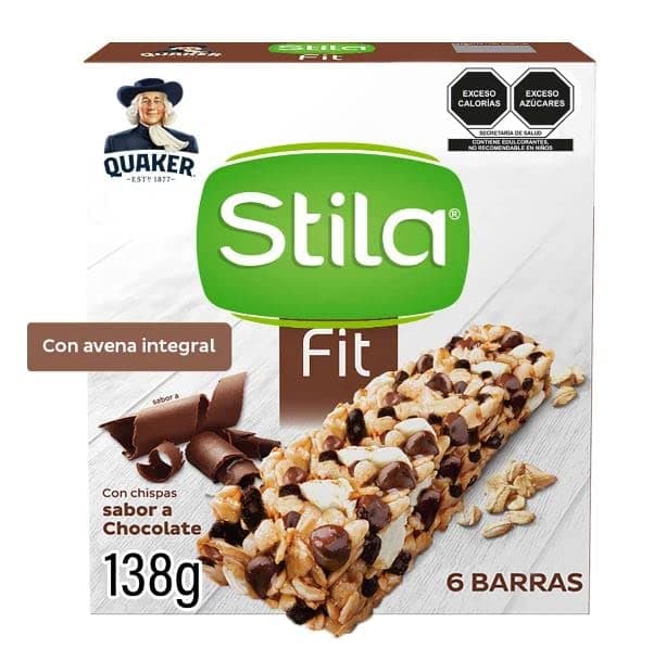 Quaker Stila Barra Fit De Avena Chocolate 6 Und
