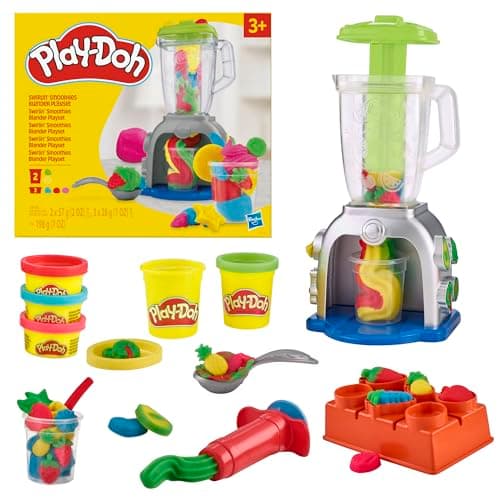 Play-Doh - Licuadora de Batidos Coloridos - Set de licuadora de Juguete - Artículos de Cocina de