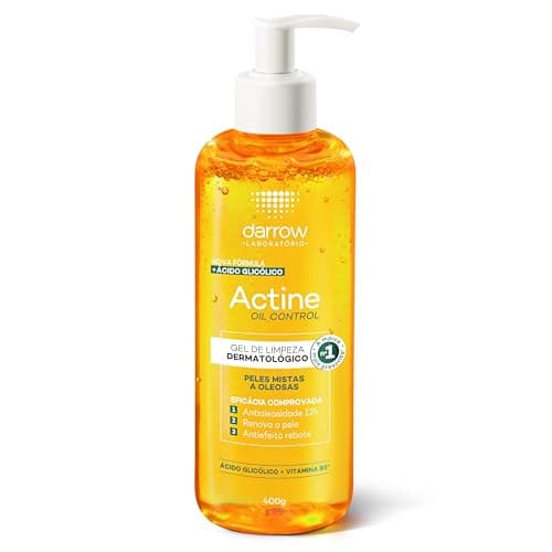 DARROW, Actine Oil Control Gel Limpiador Dermatológico, Piel Mixta a Grasa, Control de Sebo Hasta