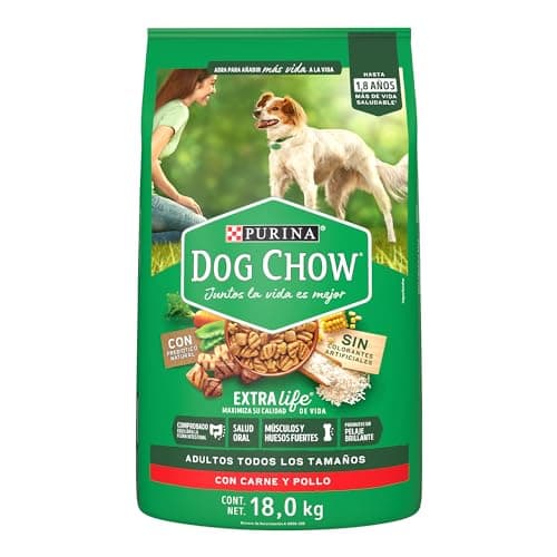 Purina Dog Chow Adulto Todos los tamaños Sabor Carne y Pollo 18Kg