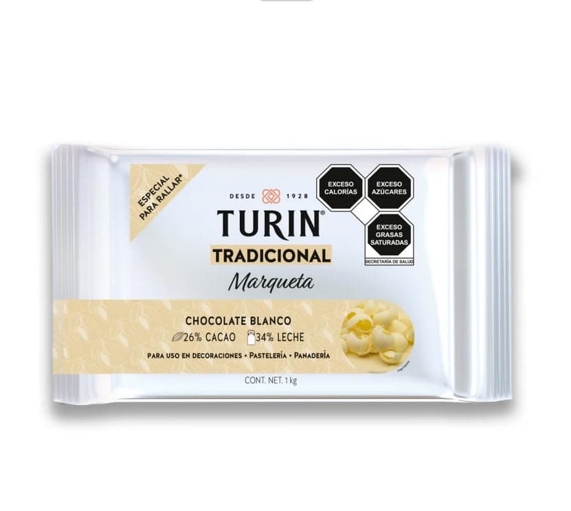 Turin Marqueta cobertura de chocolate blanco 1kg