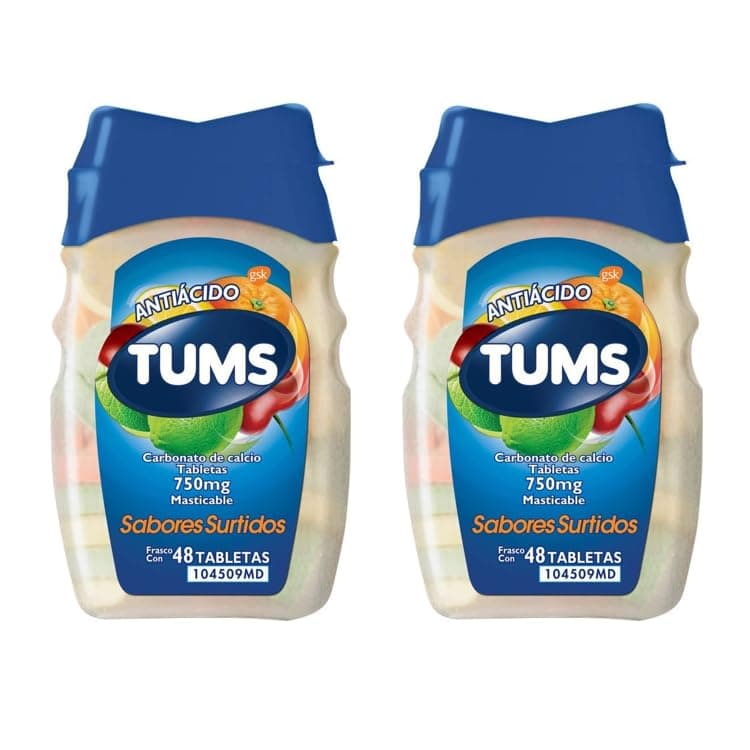 TUMS Antiácido con Carbonato De Calcio 750mg