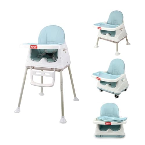 Silla Alta Periquera Motek Bruni 4 en 1 Comer Bebe Azul