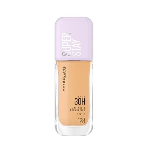 Maybelline Super Stay Lumi Matte Base de Maquillaje Líquida, Alta Cobertura con Acabado Mate Luminoso, Tecnología Lightwear 30H de Duración, Tono 128, 30 ml