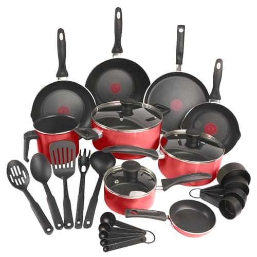 T-fal Batería de Cocina Supercook de 26 piezas Color Rojo