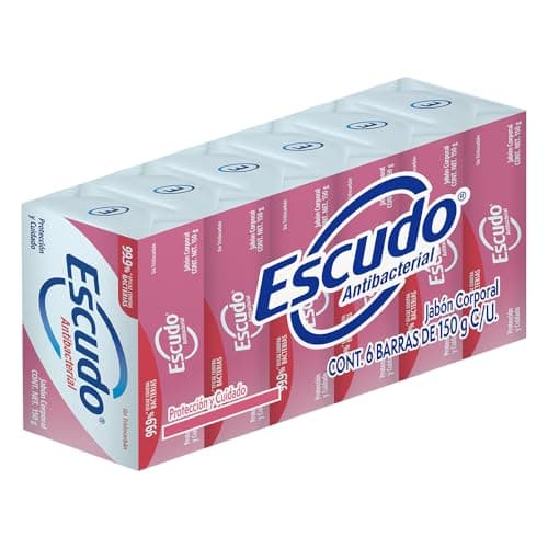 Escudo Antibacterial, Jabón de tocador en barra, Protección y Cuidado, 6 barras de 150 gr