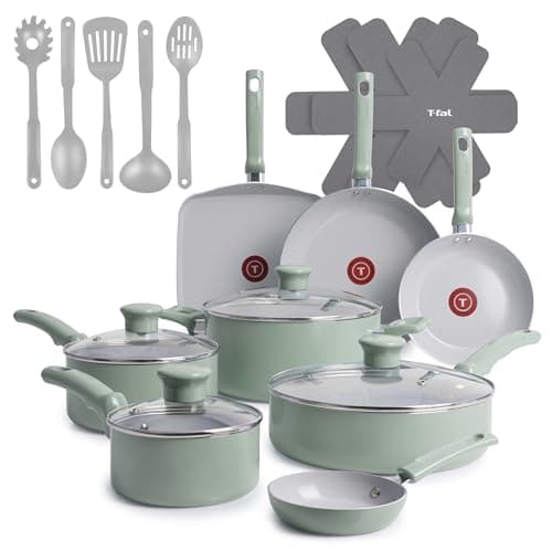 T-Fal Juego de sartenes y ollas antiadherentes Refresh de cerámica