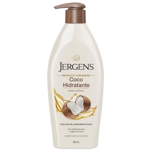 Jergens, Crema Corporal Coco Hidratante, 400 mL, Infundido