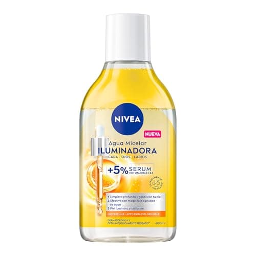 NIVEA Agua Micelar Iluminadora Infusionada con Serum 400ml +5% Suero con Vitamina C & E