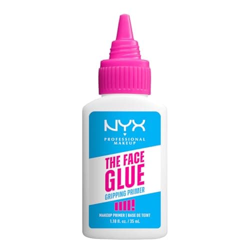 NYX Professional Makeup Face Glue Primer, prebase de maquillaje con fórmula ligera y no comedogénica, fija el maquillaje hasta por 24H, 35ml – Tono Transparente