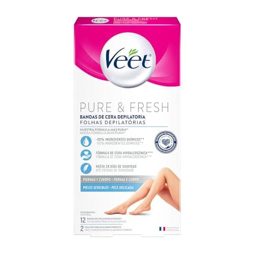 Bandas de Cera Depilatorias Veet Piel Sensible 12 pzas