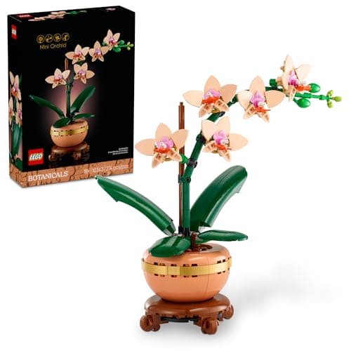 LEGO Botanicals Mini Orquídea - Model Kit para Adultos, Años 18+ - Regalo para Dia de Las Madres - Flores Artificiales - Decoración para Escritorio, Recamara - 10343