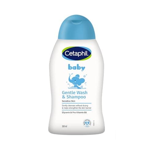 CETAPHIL® Baby Baño Líquido Rostro, Cuerpo y Cabello 300 ml – Limpieza gentil e hidratación sin resecar la Piel, Ayuda a Fortalecer la Barrera Cutanea de la Piel del Bebé