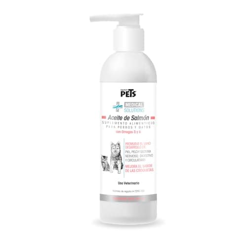 Fancy Pets Aceite de Salmon para Perros y Gatos Medical Solutions con 490ml | Omega 3 con DHA y EPA | Suplemento para Piel Sana, Pelaje Brillante y Sistema Inmune Fuerte