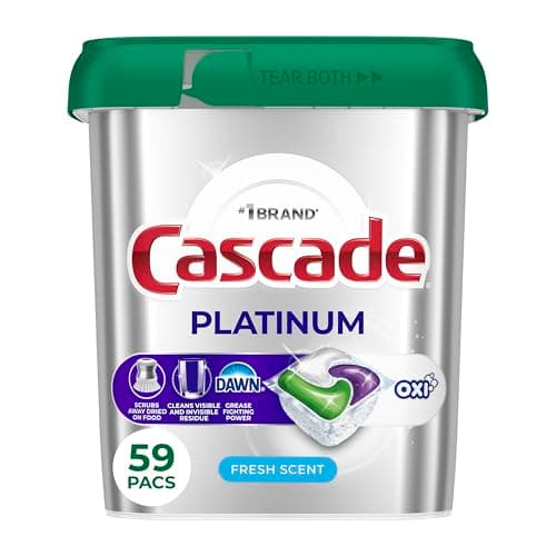 Cascade Detergente en cápsulas para lavavajillas Platinum Oxi, 59 cápsulas