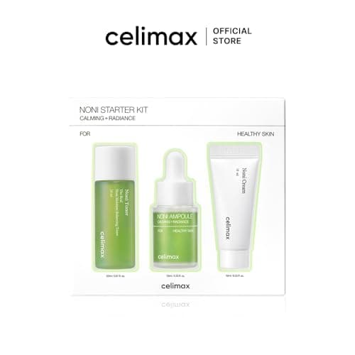 Celimax kit de inicio The Real Noni 3 piezas mini – Tónico Hidratante 30 ml, Ampolleta Calmante 10