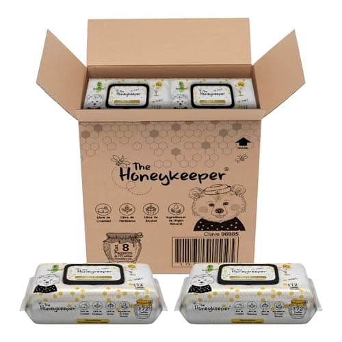 The Honeykeeper, Toallitas Húmedas para Bebé, Tela Biodegradable Aroma a Miel, Caja con 576