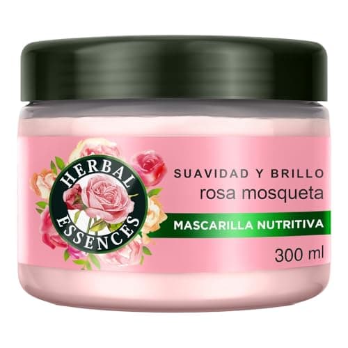 HERBAL ESSENCES, Mascarilla Capilar Nutritiva Suavidad y Brillo Rosa Mosqueta, aroma