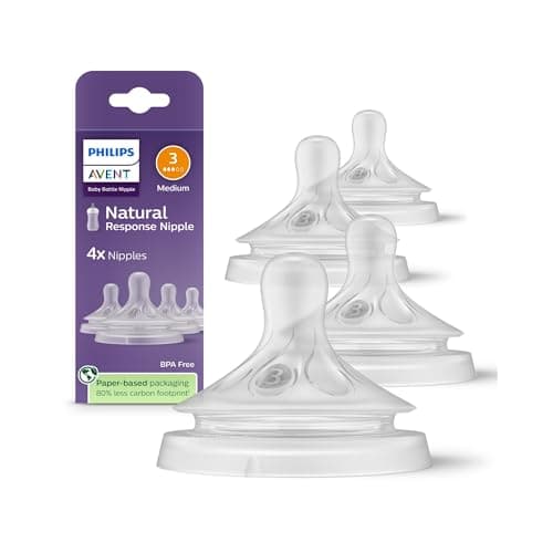 Philips Avent Tetina Natural Response│con válvula anticólicos│Flujo 3 Medio│3 m+│4 pzs│SCY963/44