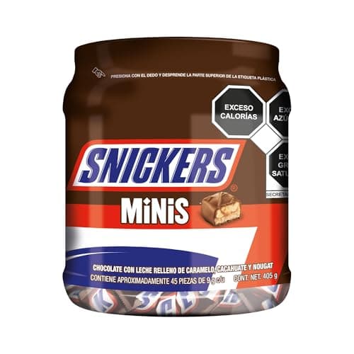 Snickers Mini Chocolate con leche Vitrolero 45 piezas de 9g