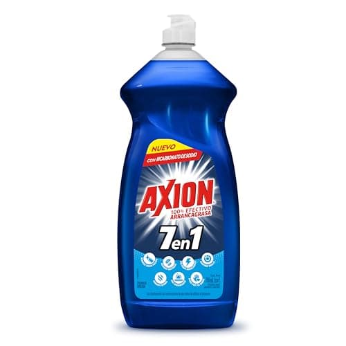 Axion Blue, Lavatrastes Líquido 7 en 1, con Bicarbonato de Sodio, 100% Efectivo Arrancagrasa para Lavar Trastes de Cocina, 900 mL