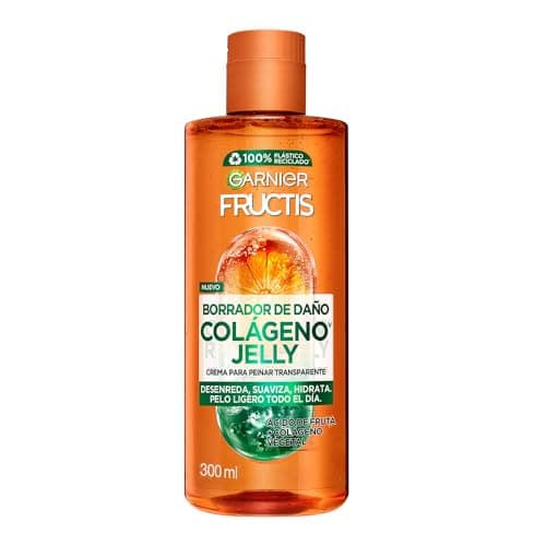 Garnier Fructis Borrador de Daño Crema para Peinar Transparente Colágeno Jelly 300ml