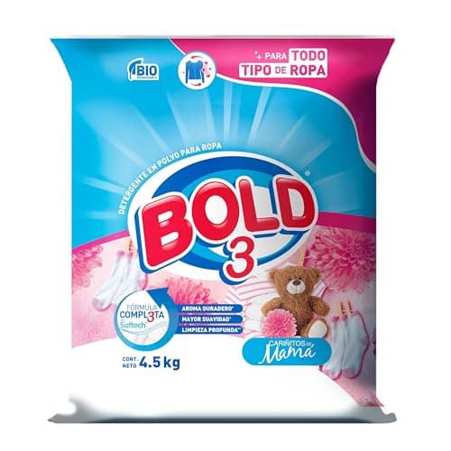 Detergente en polvo Bold 3 Cariñitos de Mamá Bolsa 4.5 Kg