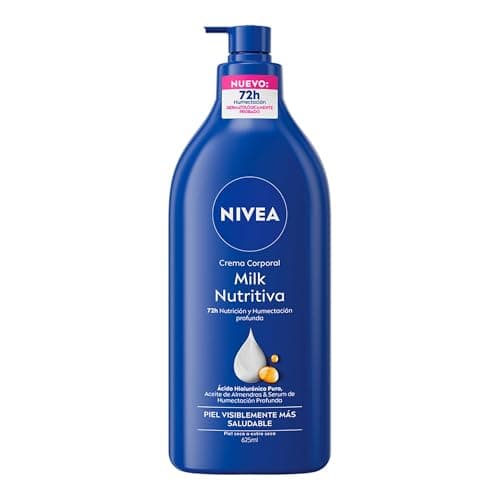 NIVEA Body Crema Corporal Humectante Body Milk Nutritiva 625ml. 72 horas de Humectación Profunda