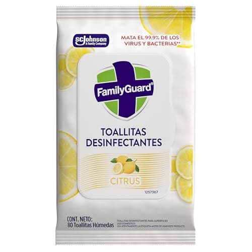 Family Guard Toallas Desinfectantes Limpiador Multiusos, 80 Piezas