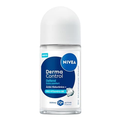 NIVEA Desodorante antitranspirante Derma Control Defend Roll-On 50ml, Para Mujer