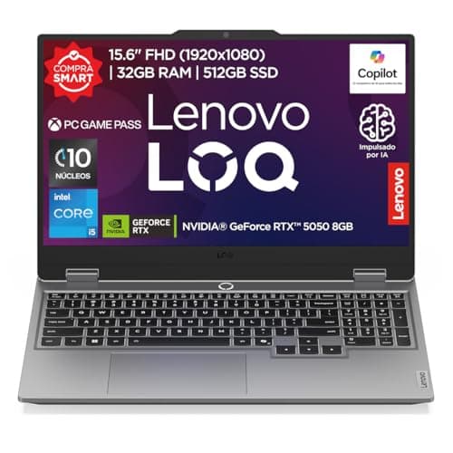 Lenovo Laptop Gamer LOQ RTX 5050|15.6" FHD Intel Core i5 |32GB RAM 512GB SSD| PC