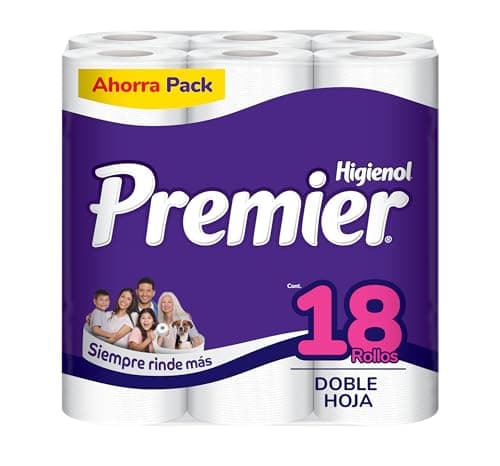 Premier Higienol Papel Higiénico 18 Rollos 225 Hojas Dobles