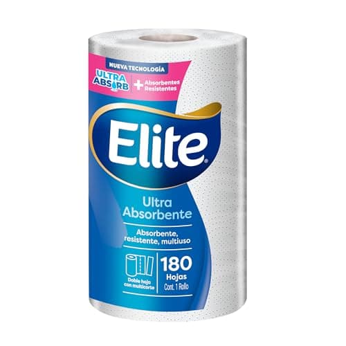 Elite Toalla de Papel Ultra Absorbente 1 Rollo 180 Hojas